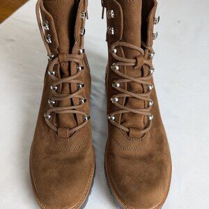 Nine West Inova brown suede women's combat boots